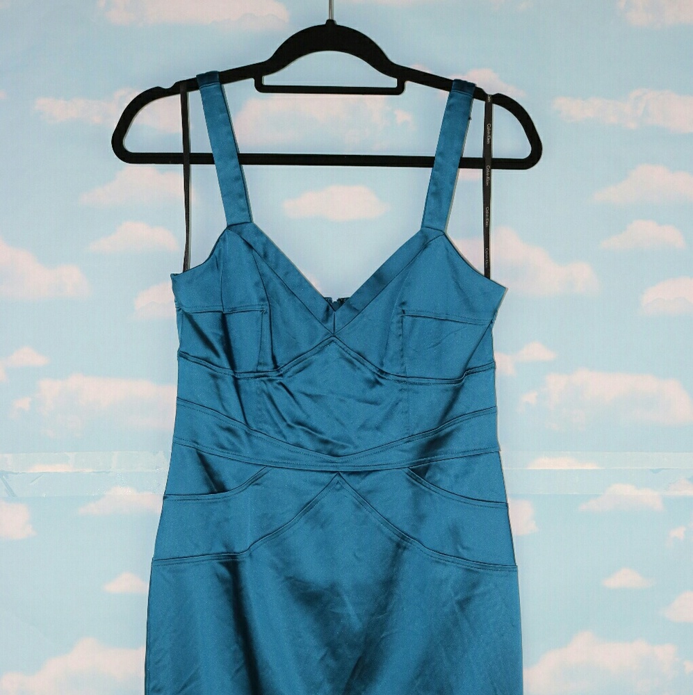 Calvin Klein Emerald Green Satin Dress